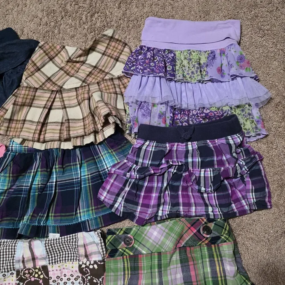 Lot Of 11 Vintage Y2K Girls Skirts Skorts Size 4T 4-5 Floral Fairy Cottagecore
